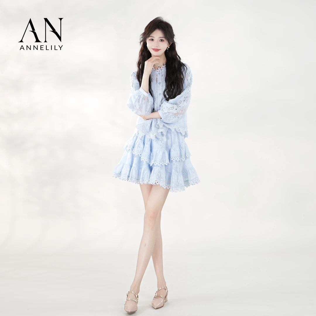 ANNELILY【白柠】新款显瘦轻奢百搭夏季短裤套装AT2504089