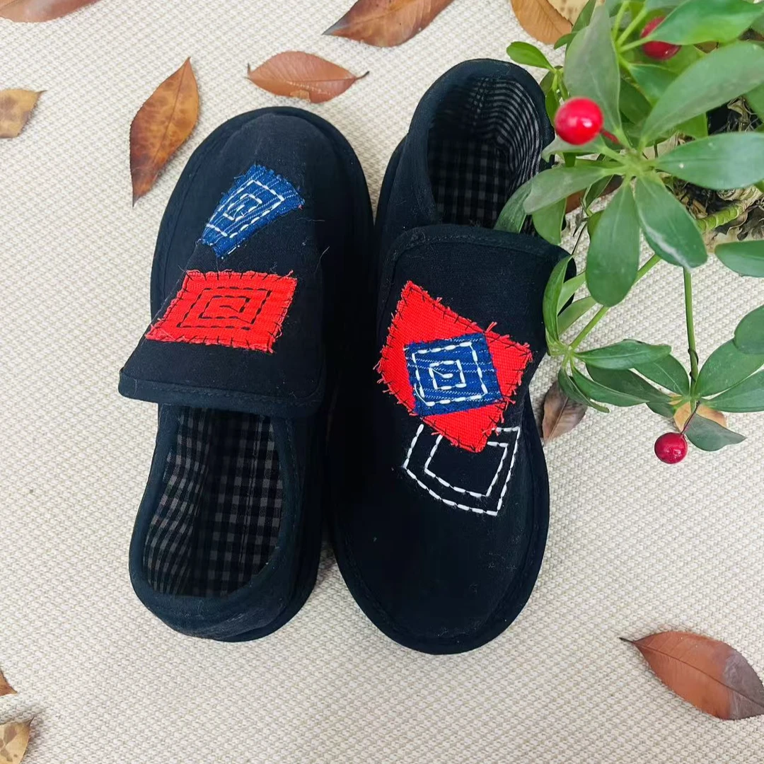 【红四方-单款面包鞋】千层底布鞋民族风系带平底老北京