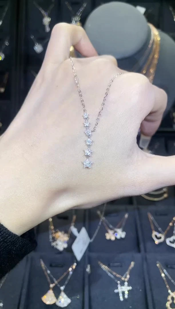 【闪购商品】钻石套链18K金镶嵌18K金白  多人 繁星