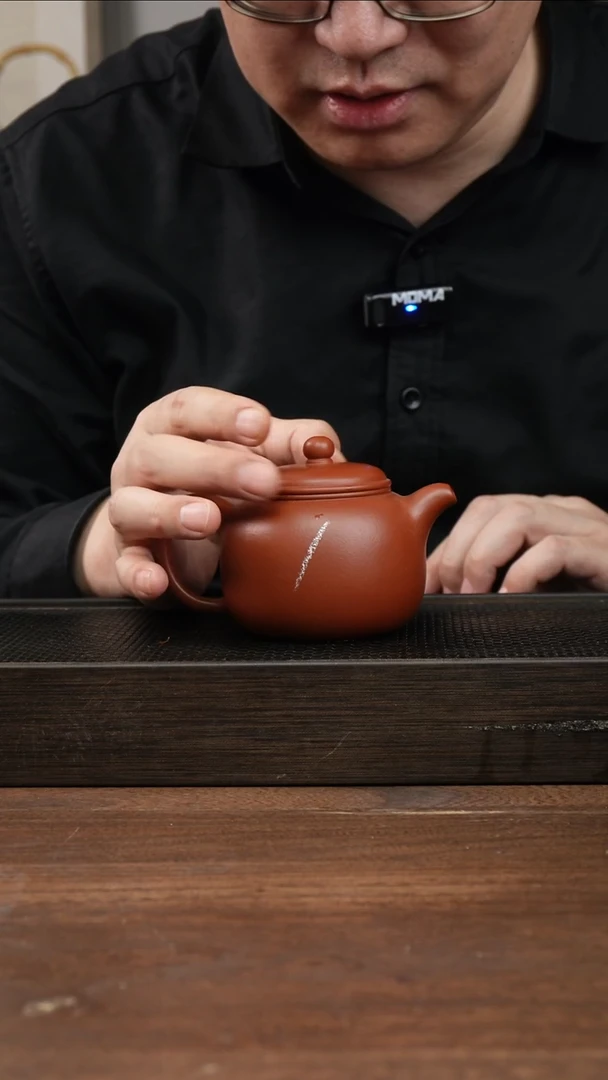 茶杯紫砂全手朱泥大匏尊      260CC  微瑕