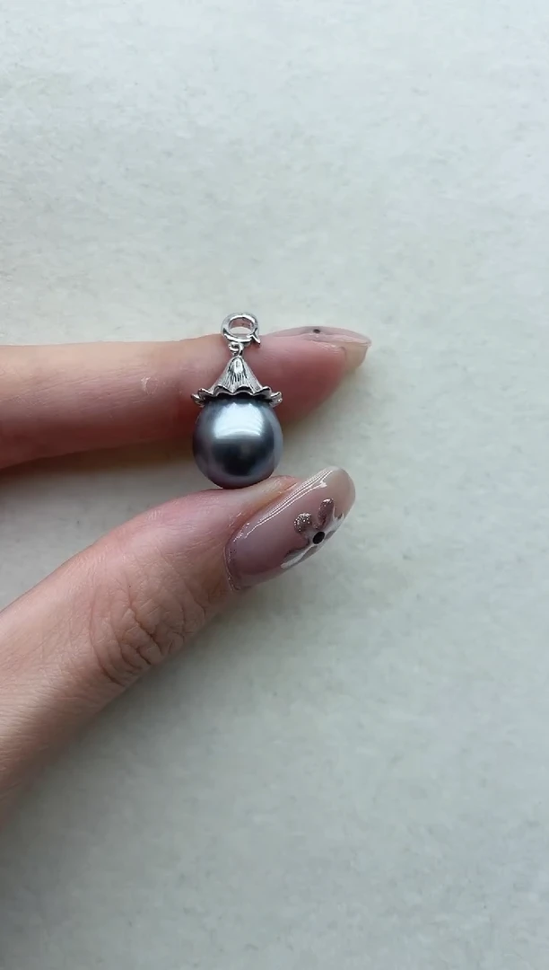 银S925镶嵌海水珍珠吊坠80