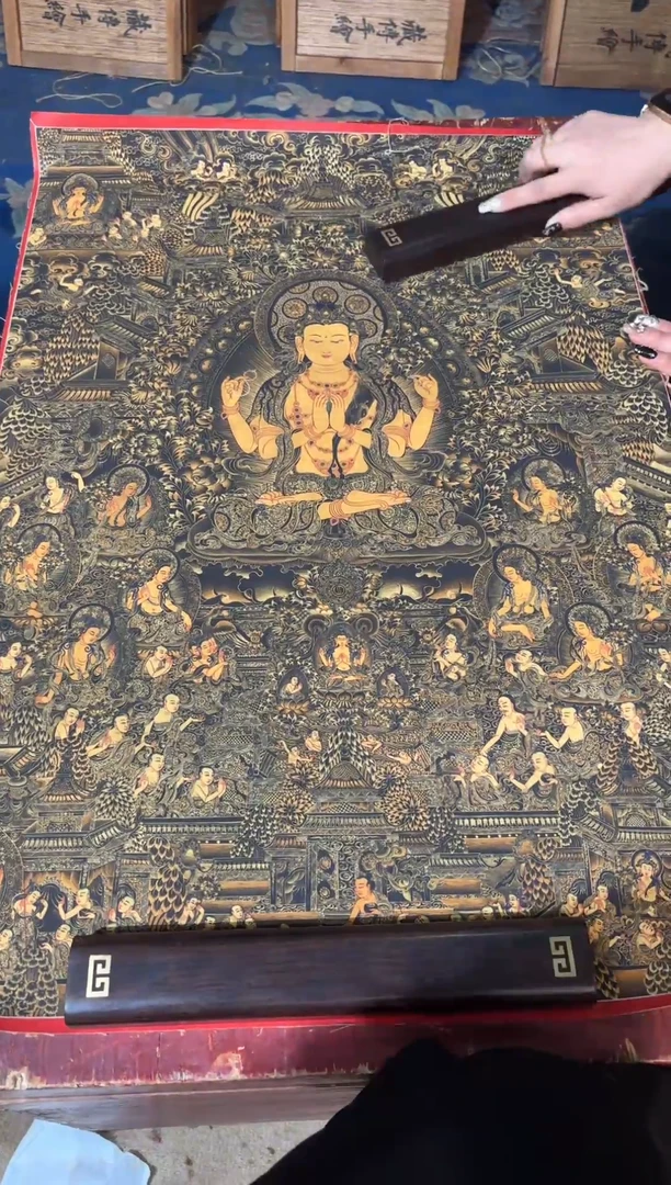 卷轴画龙妹的唐卡tk16