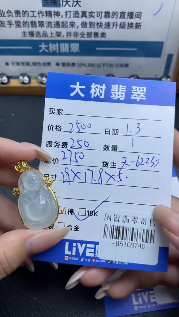 颈饰18K金镶嵌翡翠好*?-85108740