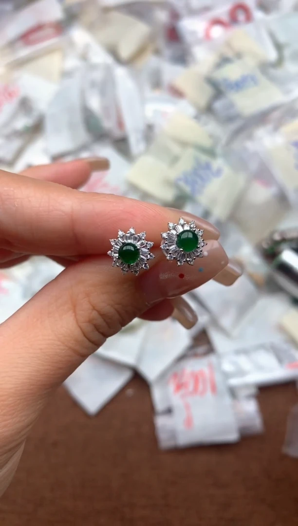 银S925镶嵌挂件翡翠一