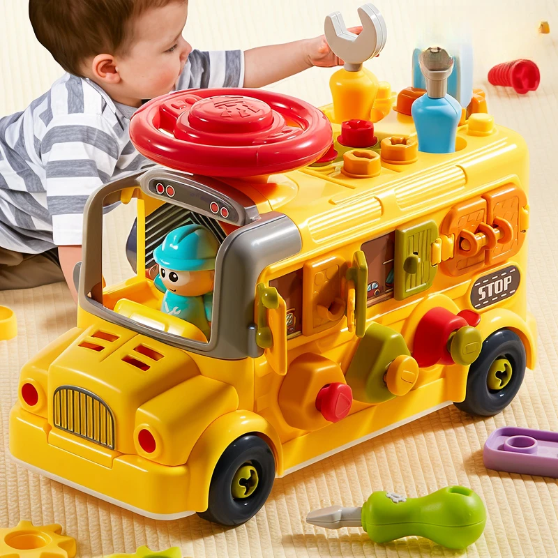 拧螺丝组装玩具儿童益智男孩动手拆装工程车1一2岁宝宝修理打螺丝