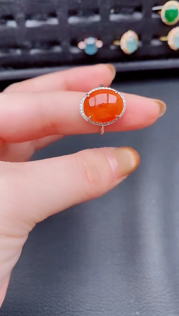 【闪购商品】翡翠戒指银S925镶嵌天然a货翡翠591