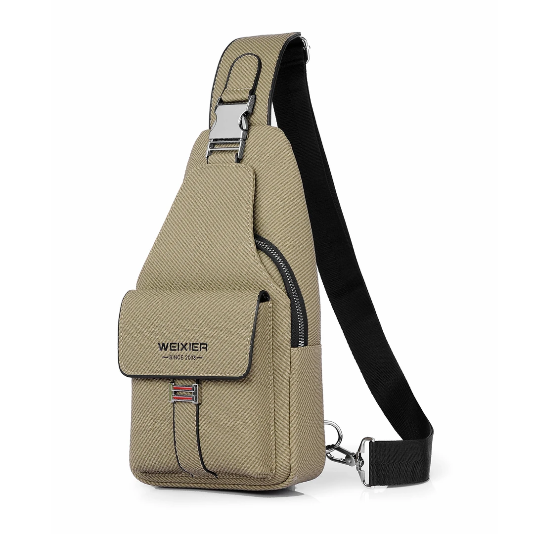 首发新品男士胸包跨境高级感斜挎包时尚防泼水背包大容量休闲肩包