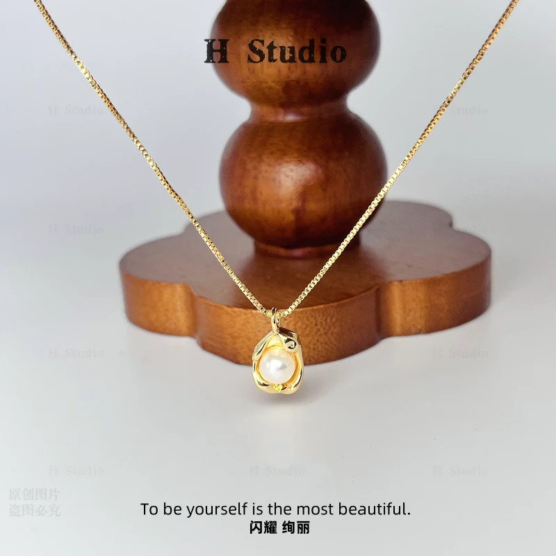 铜合金项链 L2103 【金芒】气质轻奢小众简约镶嵌项链