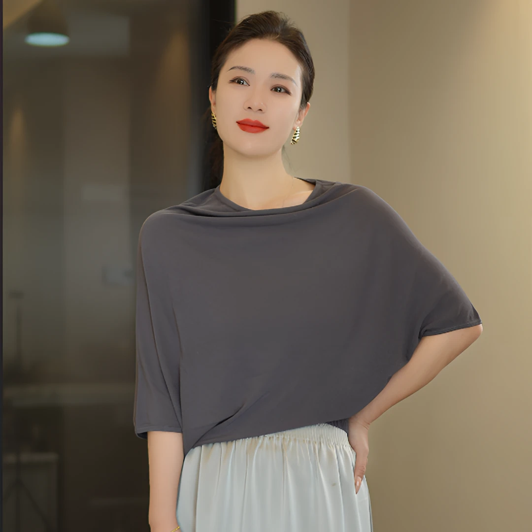 【大妍女装】不规则蝙蝠袖针织上衣