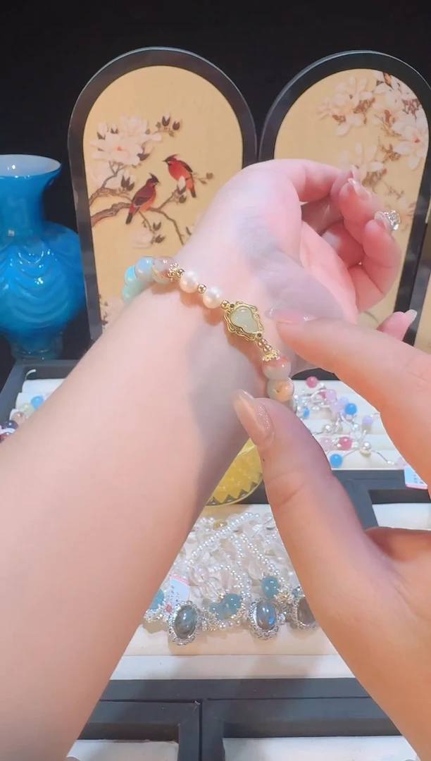 烟晶手链银S925镶嵌手串