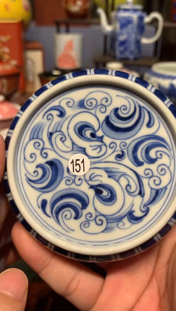 ༺****༻151青花盖置qd323