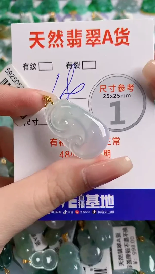 翡翠18K金镶嵌颈饰1003168291