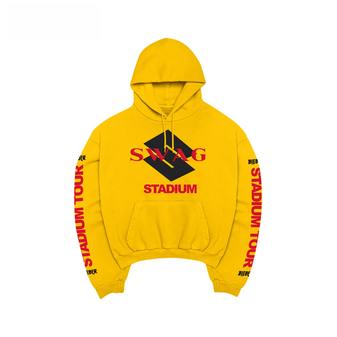 Skylrk Justin bieber官方周边 SWAG 怀旧巡演连帽卫衣YELLOW黄色