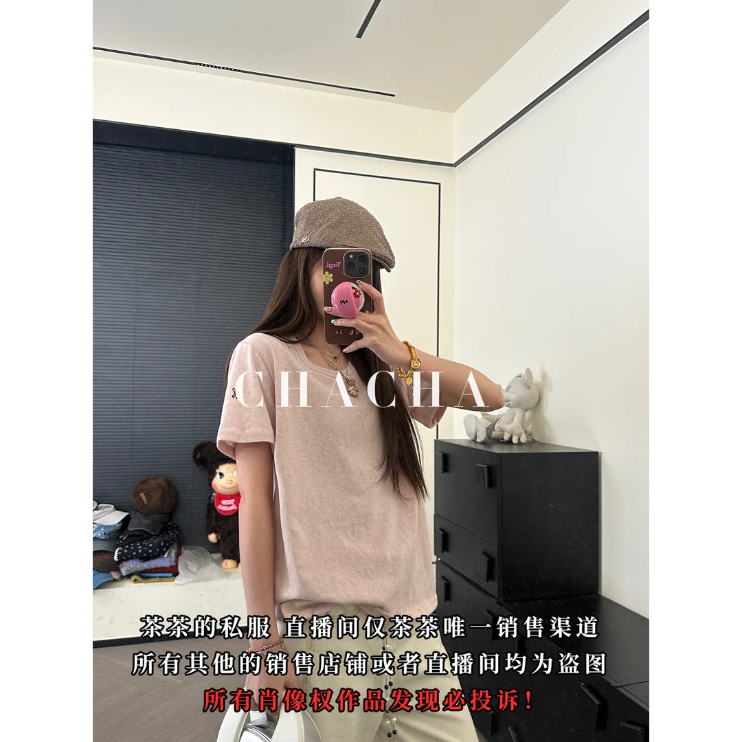 &简约短袖】简约蝴蝶结字母t