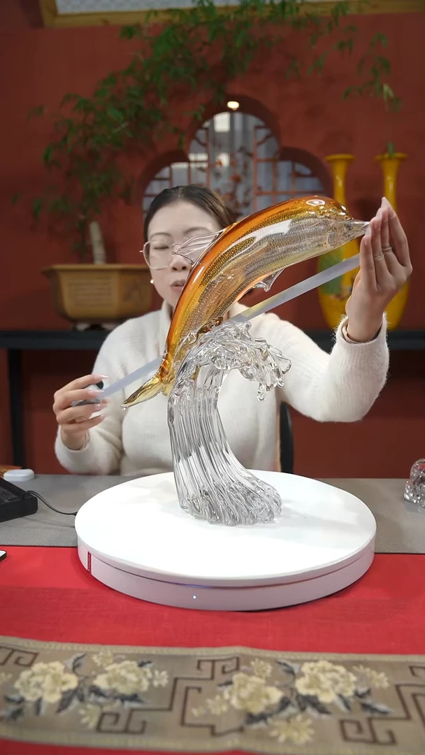 【闪购商品】琉璃手工艺品写实海豚