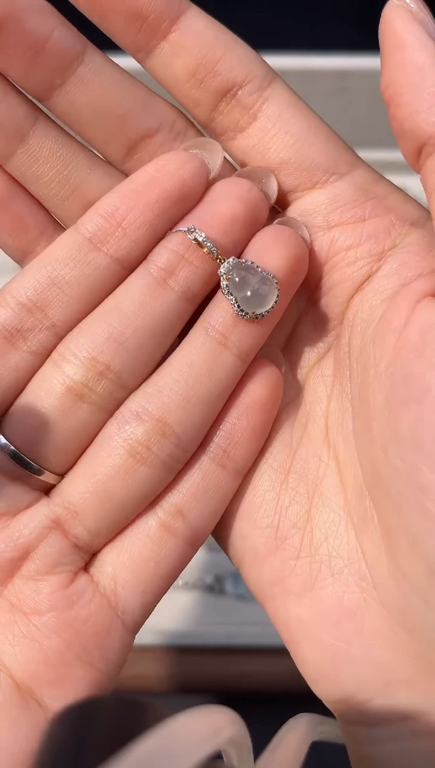 吊坠(不含链)18K金镶嵌翡翠翠小二缅甸翡翠严选