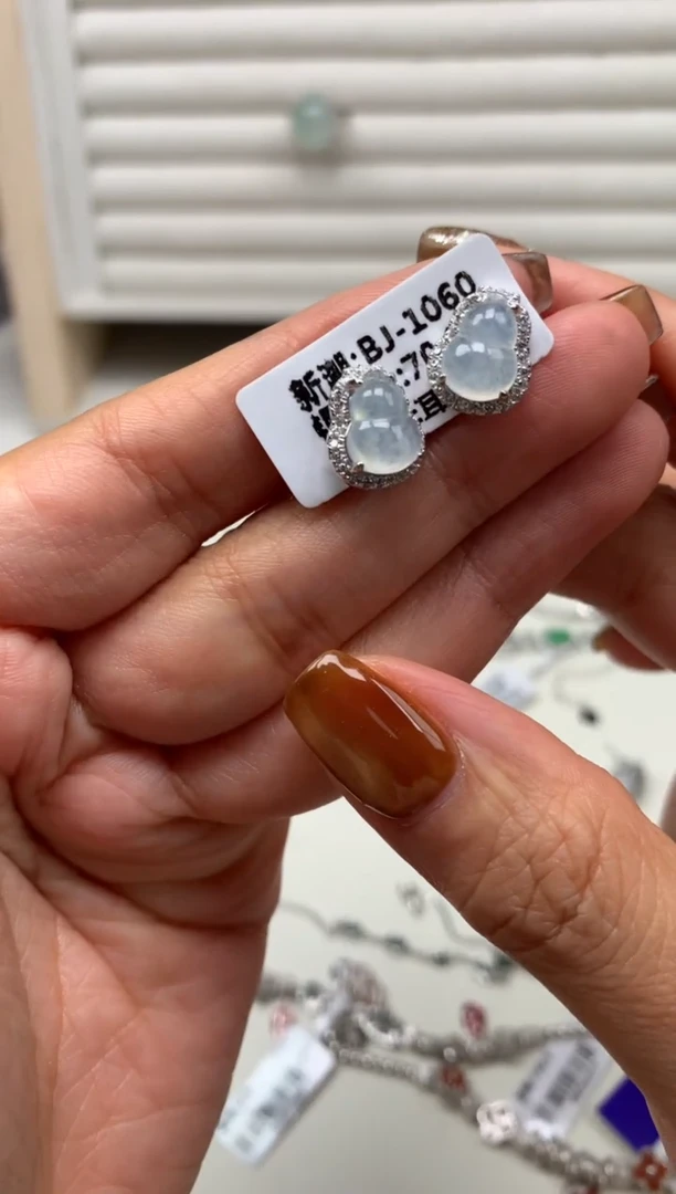 银S925镶嵌戒指翡翠耳饰