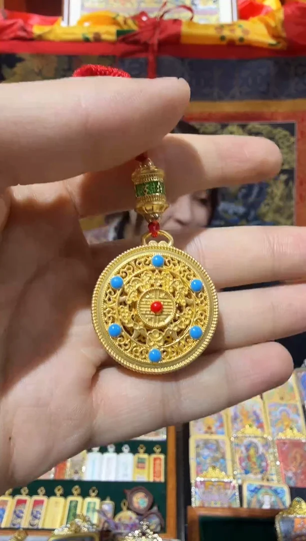 吊坠坛城-纯手绘唐卡拉萨直发