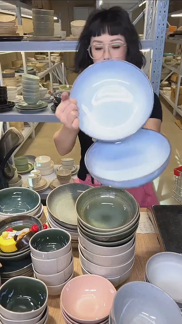 瓷243外贸尾货高温釉下彩陶瓷餐具默认微瑕