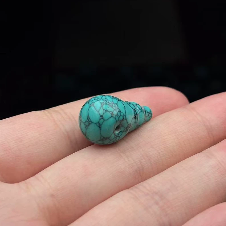 【078】11x12x22mm网纹三通高瓷绿配珠散珠文玩配珠