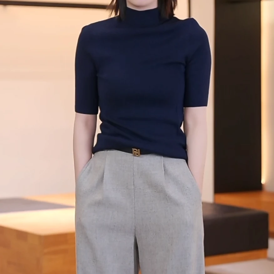 PESARO【星线好物】时尚百搭短款针织上衣3209-3159