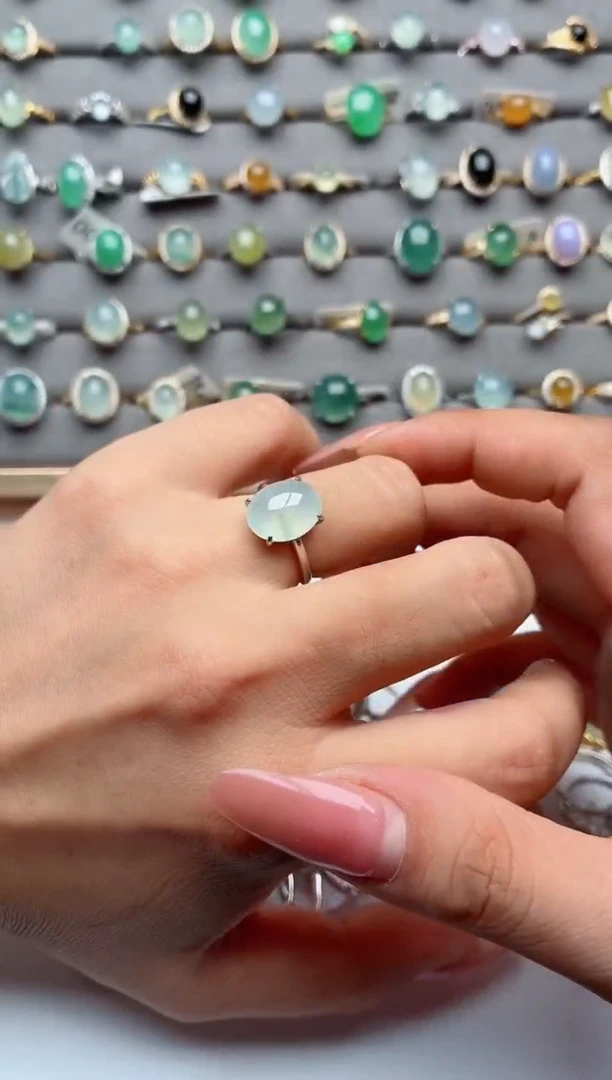 银S925镶嵌戒指翡翠.