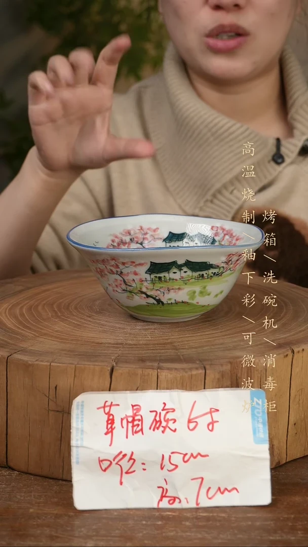 碗瓷景德镇手工手绘高温瓷釉下彩