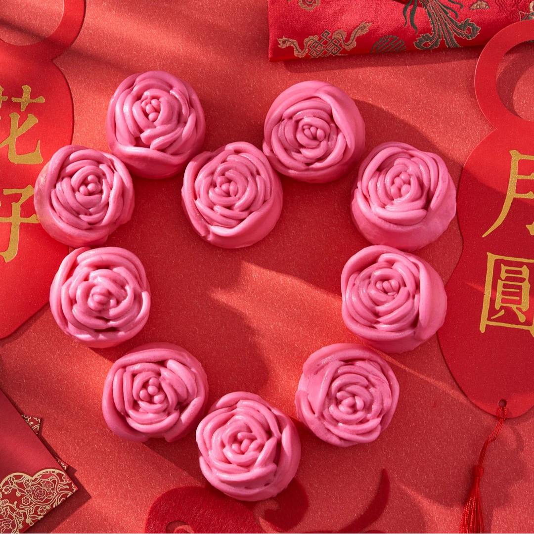 【良邦】精选玫瑰花包330克10个早餐卡通包子早茶点心营养包子