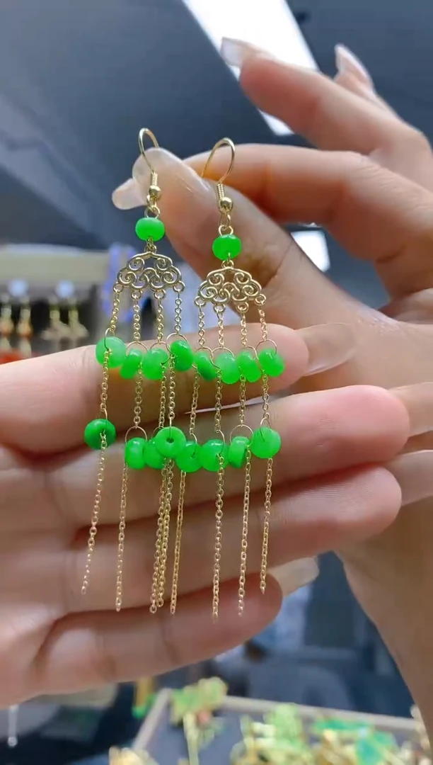 翡翠合金耳饰501翡翠耳钩