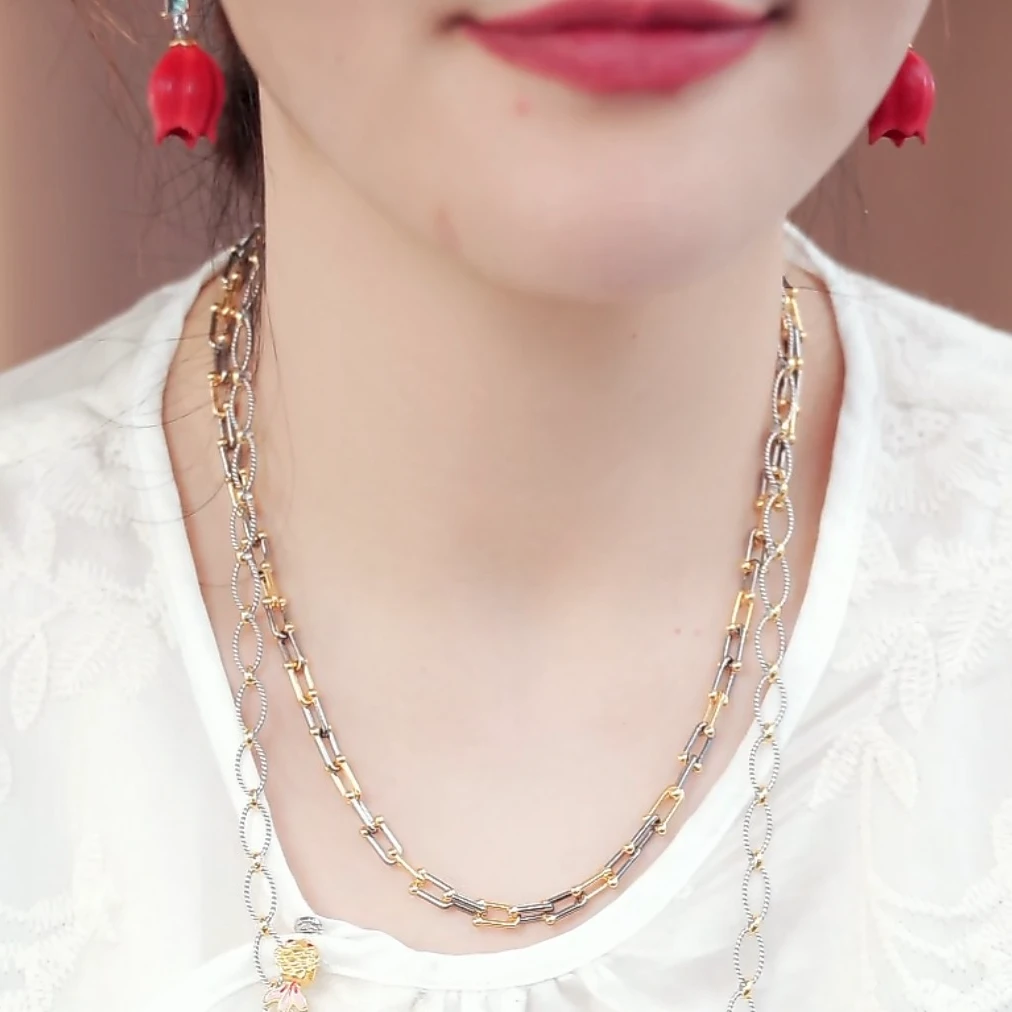 链子925银 马蹄扣银链29ZB235273时尚项链