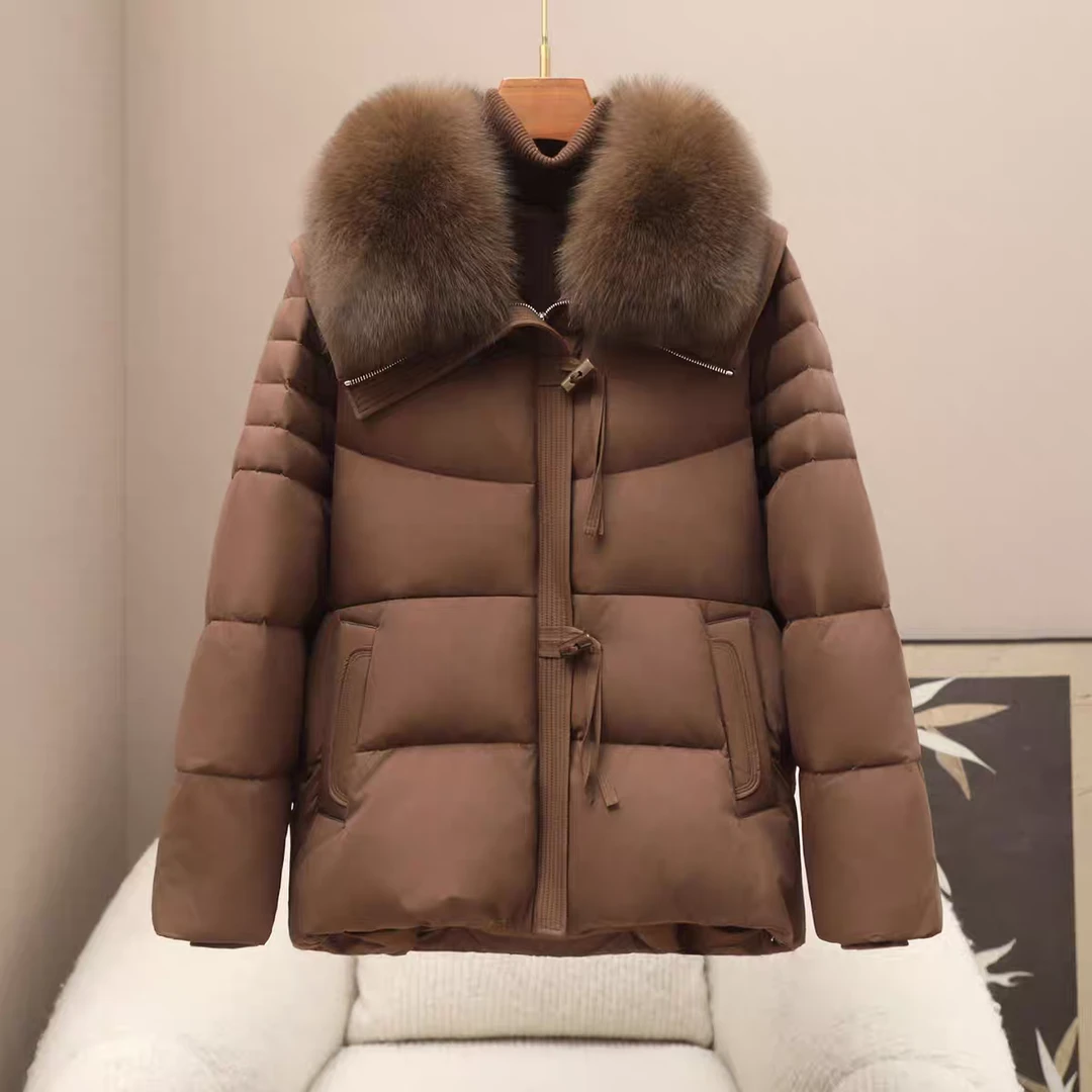 ZH 14272新款真毛鹅绒羽绒服