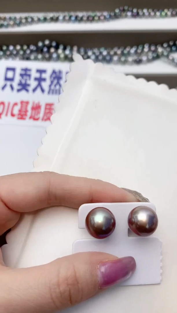 银S925镶嵌耳饰淡水珍珠A33