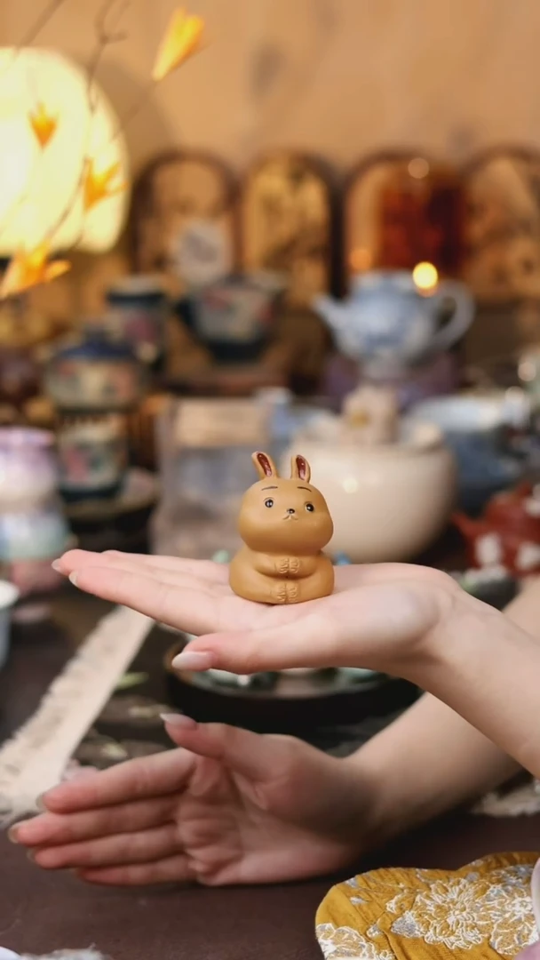 三柒紫砂兔子茶宠