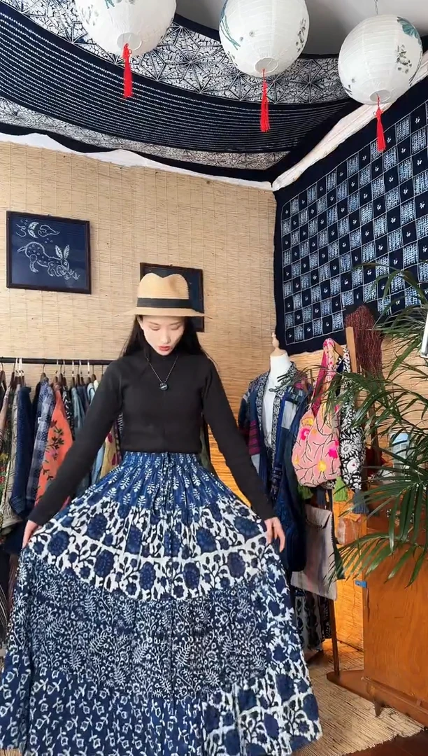 【闪购商品】设计师款蓝染裙子