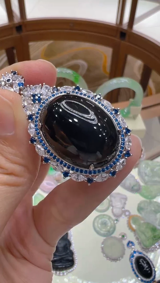 吊坠(不含链)银S925镶嵌翡翠多样性团购发一件