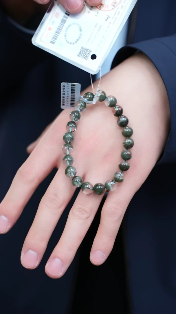 【闪购商品】水晶手链未镶嵌s003 绿幽灵手链9mm+