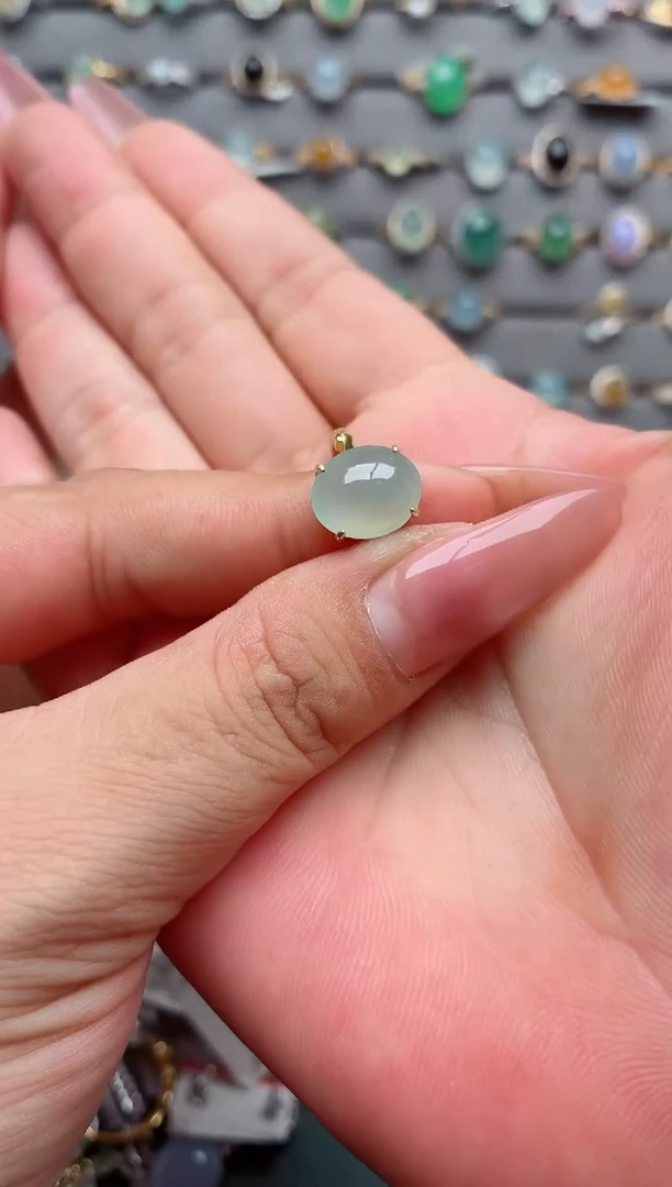 银S925镶嵌戒指翡翠.