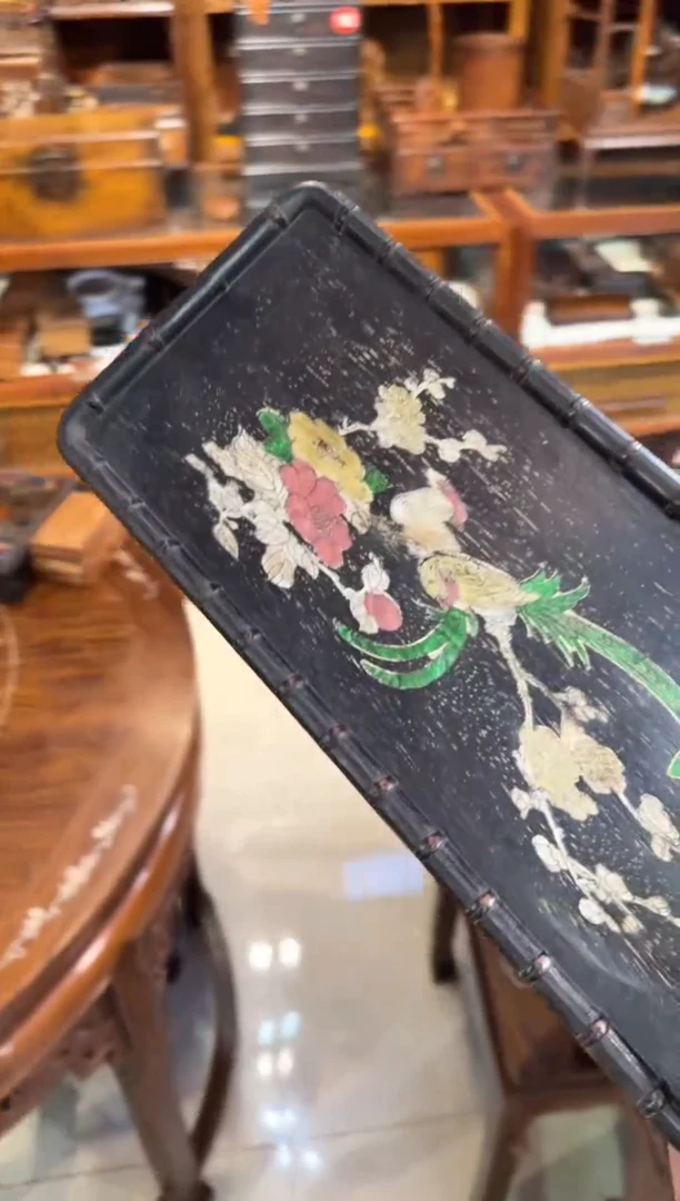 木木头款紫檀长尾鸟竹节长盘98