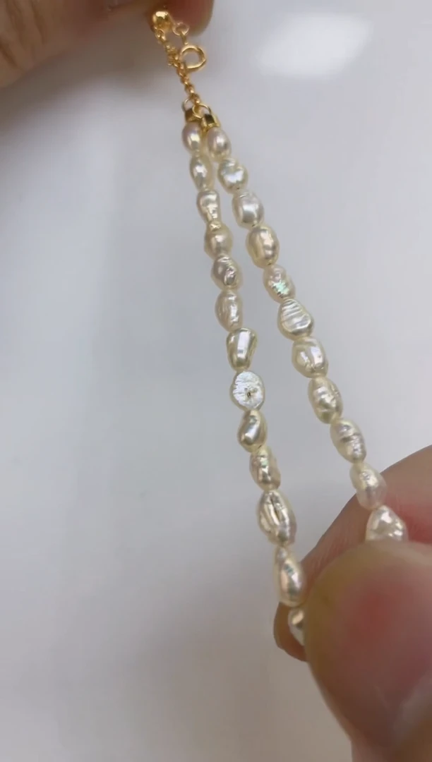 银S925镶嵌淡水珍珠手链