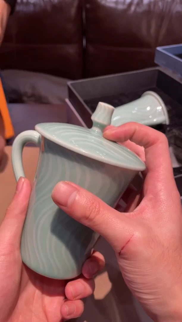 200窑承青瓷办公杯套装