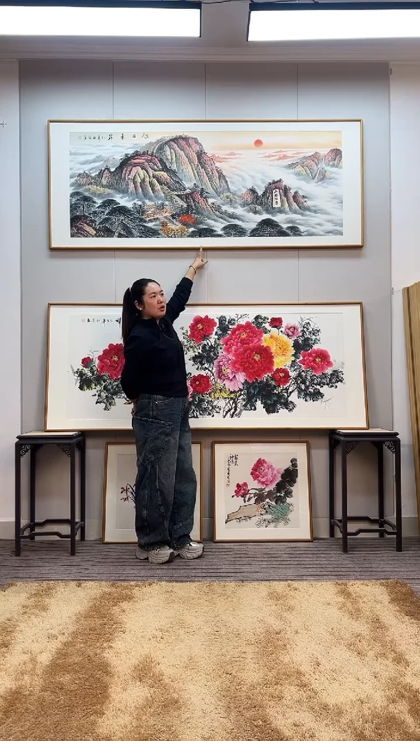 国画手绘泰山202*82尺寸