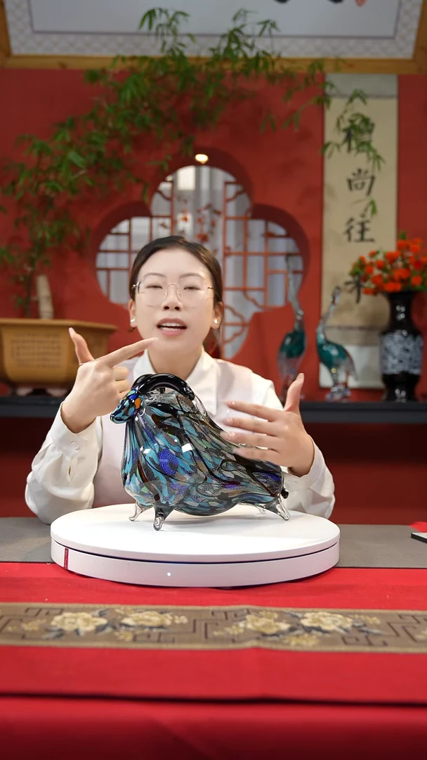 【闪购商品】琉璃手工艺品银箔羊摆件