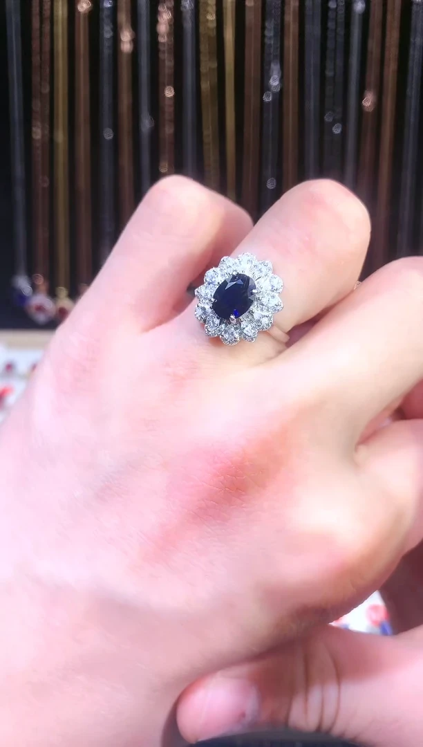 【闪购商品】蓝宝石戒指银S925镶嵌11111