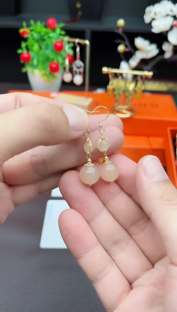 玛瑙/玉髓耳饰银S925镶嵌528000