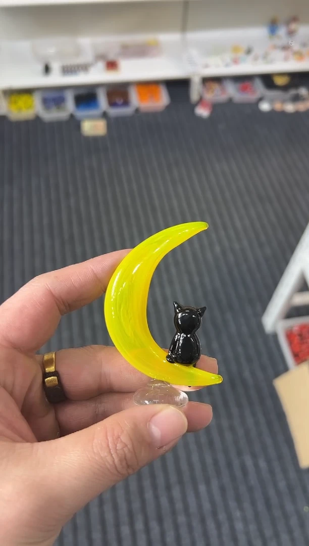 手工艺品琉璃月亮猫