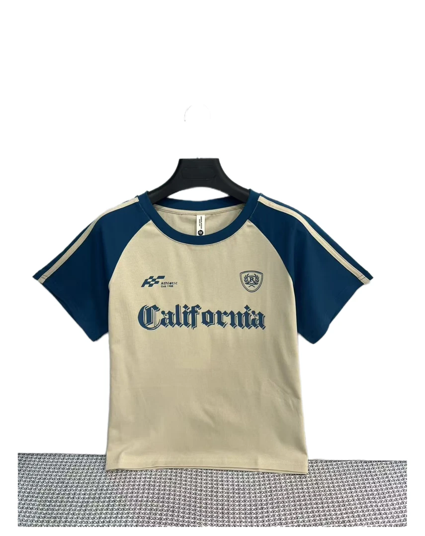 2562  拼接  字母  休闲  舒适  设计感  街头  T恤