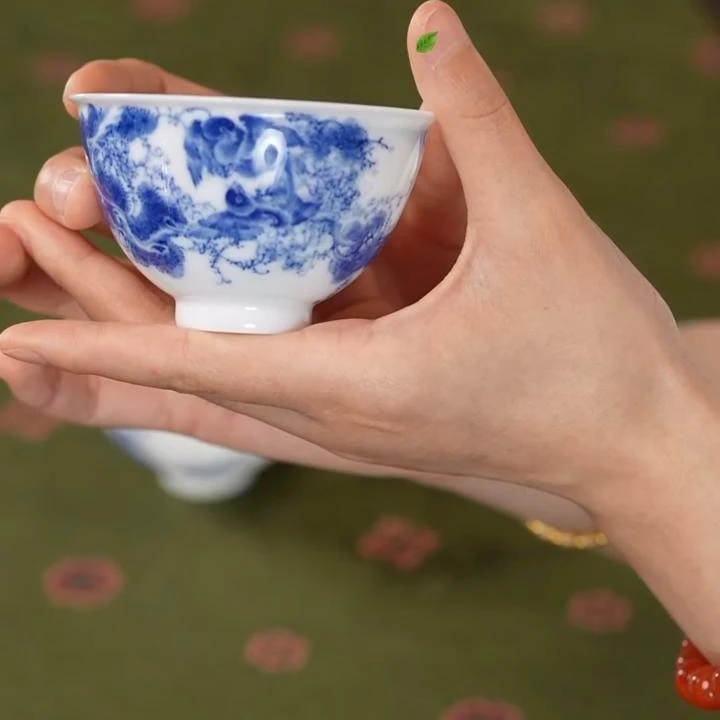 【小乔赏瓷】画堂春邵微平老师花鸟杯（混搭）htc1438