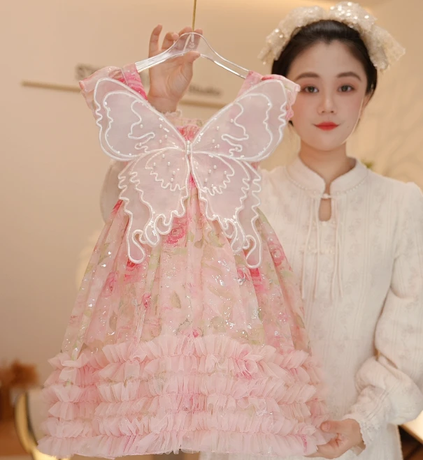 【现货】【Y.SF2828】夏季新款女童夏季童装公主裙爆款女宝时尚洋气