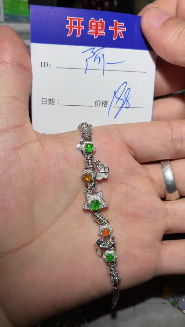 银S925镶嵌手链翡翠～*丽 ～阿丽