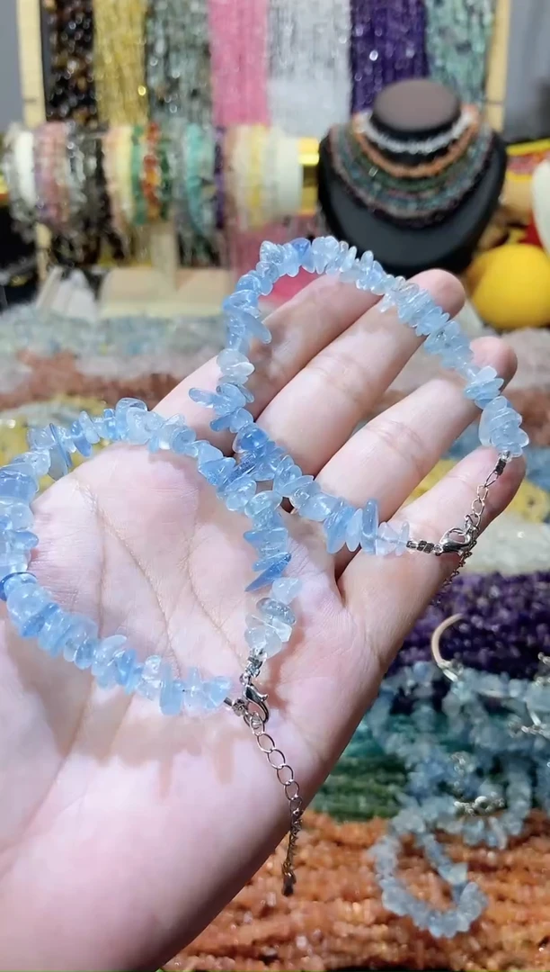 未镶嵌珠宝半成品水晶海蓝宝手链